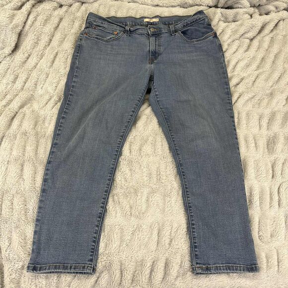 Levi’s Jeans Women 33 Boyfriend Relaxed Fit Mid Rise Blue Wash Stretch Denim - Picture 1 of 8